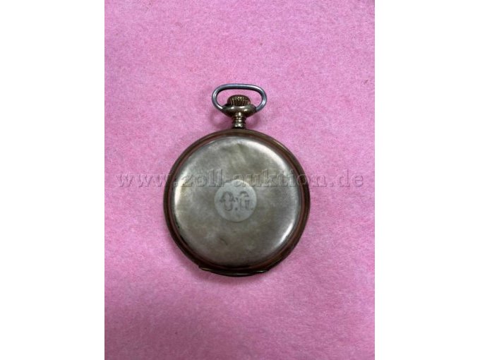 silberfarbene Taschenuhr, Ansicht hinten