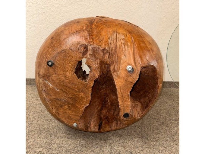 1 teakwortel - bolvormige tafel met glazen blad (tweedehands) – foto 16 – kavel bij Zoll-Auktion, Löbau