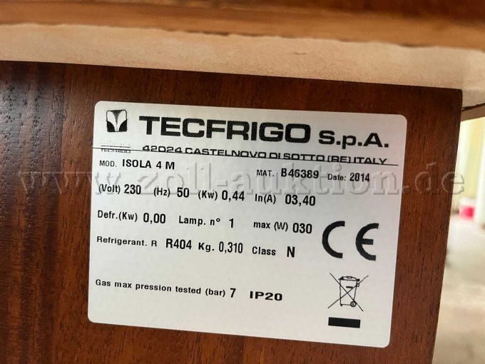 1 Tecfrigo ISOLA 4 M – gekühlte Buffet-/Salatbar mit Glasaufsatz, Baujahr 2014 – foto 8 – kavel bij Zoll-Auktion, Zeuthen