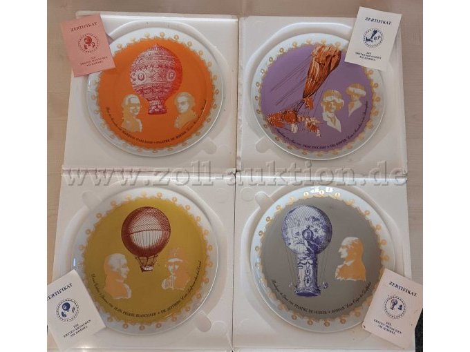 Tellerset mit Zertifikaten