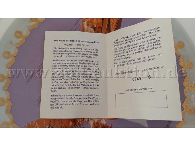 Die ersten Menschen in der Stratosphäre - lila Teller - 0949