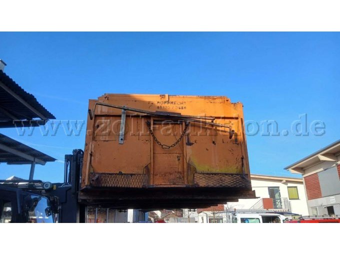Themrocontainer Ansicht Auslassschütten mit Hebel,  hochgehoben