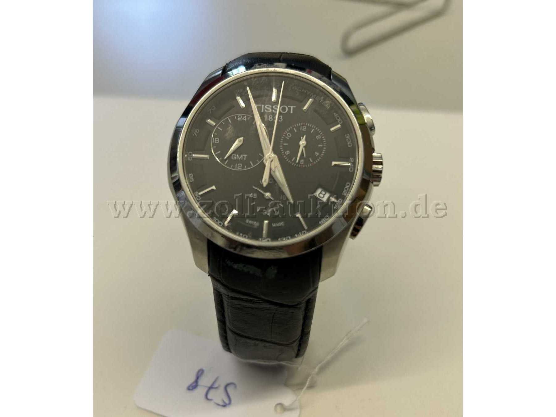 HAU Tissot T035439A GMT Quarz Chronogr. Stahl/Lederb.