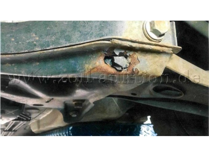 Achse mit Schadstelle