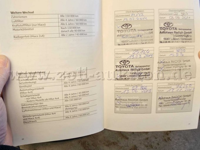 Scheckhefteintragungen