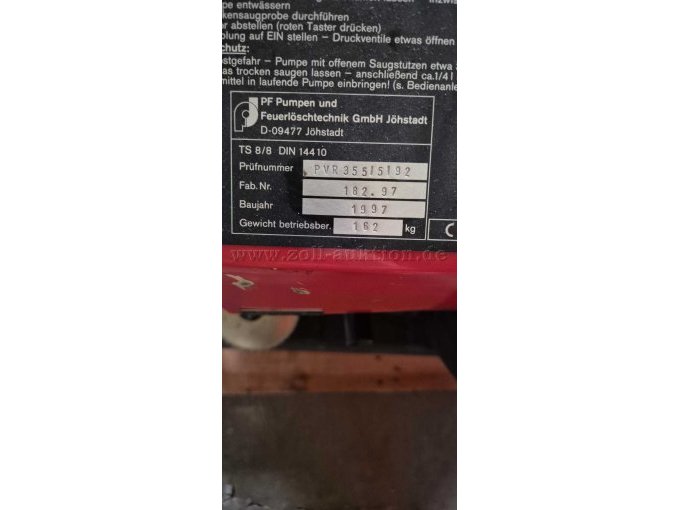 Typenschild 1 Pumpe