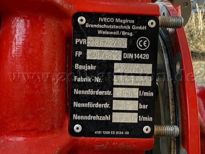 Typenschild der Tragkraftspritze