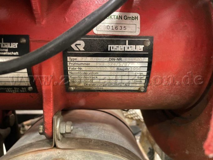 Typenschild der Pumpe