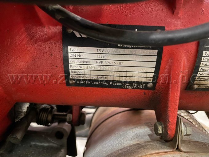 Typenschild der Tragkraftspritze