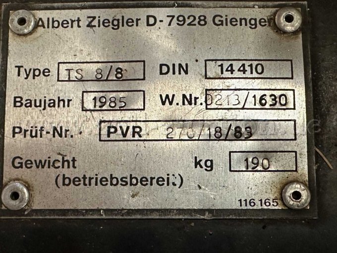 Typenschild TS 8/8