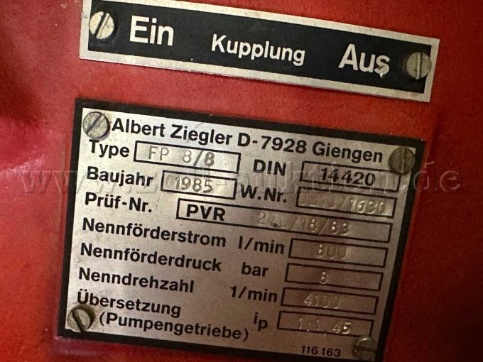 Typenschild FP 8/8