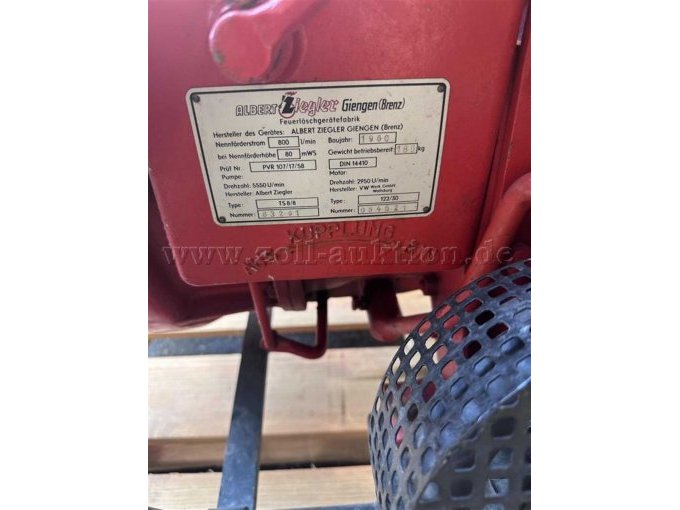 1 Tragkraftspritze Ziegler TS 8/8 Trokomat (VW Motor, Baujahr 1960) - defekt – foto 4 – kavel bij Zoll-Auktion, Ravensburg