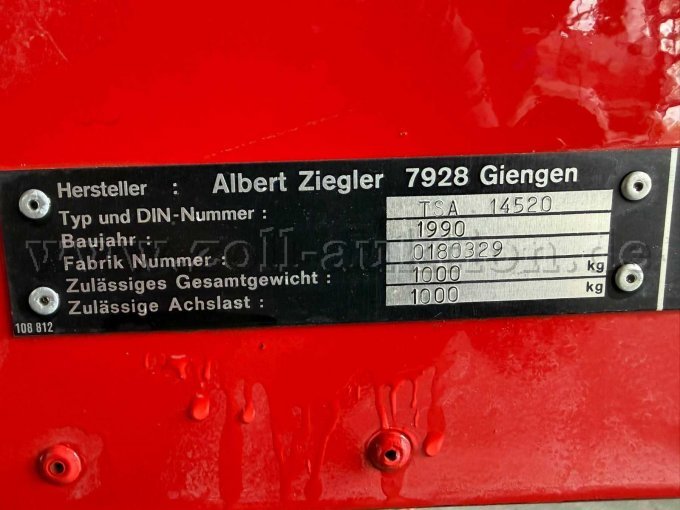 Hersteller Typenschild