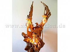 1 Treibholzlampe, handgemacht, Unikat, mit 3 Leuchtmittel