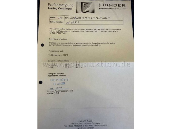 Inbetriebnahme, Prüfbestätigung