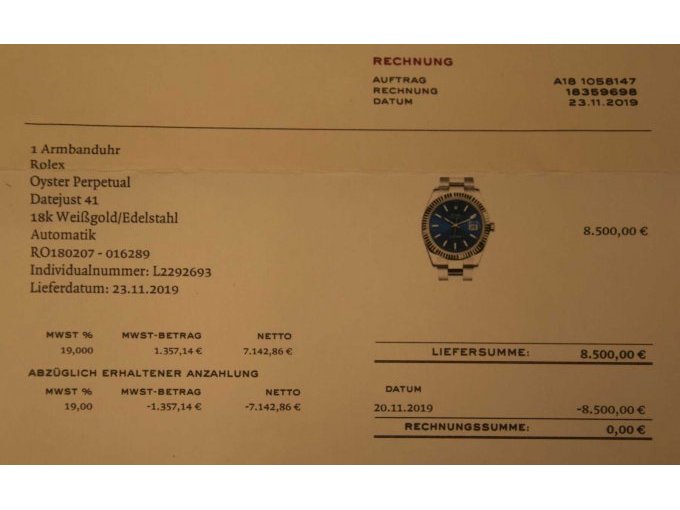 Sicht in die Rchnung