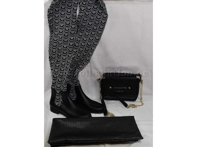 1 Umhängetasche „Versace Jeans“ und 1 Paar Stiefel „Phillip Plein“