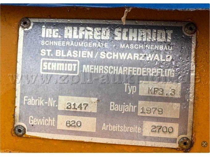 Typenschild Mehrscharfederpflug