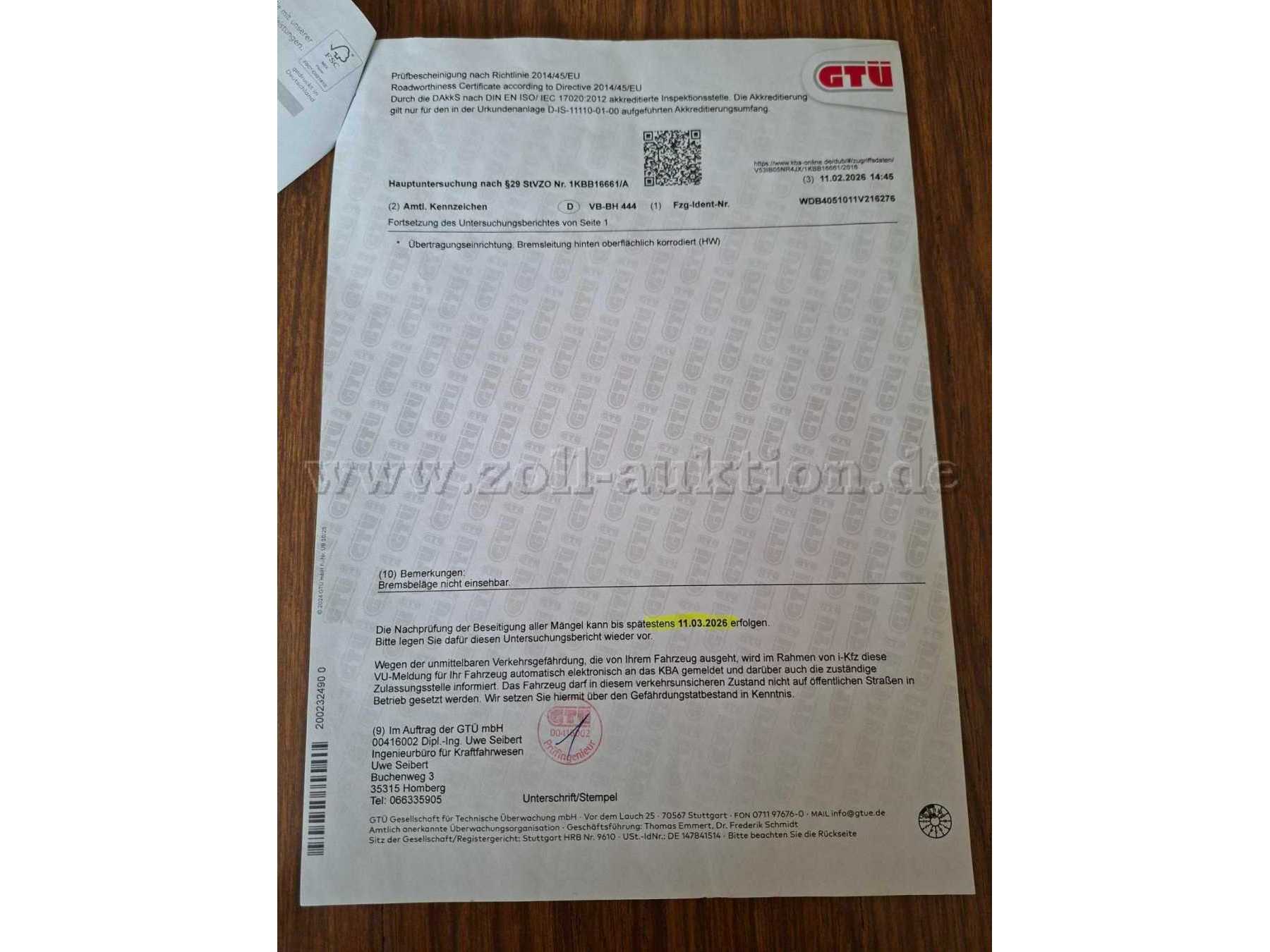Mängelbericht Seite 2