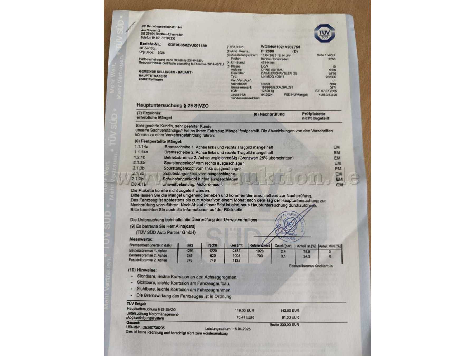 TÜV Bericht Seite 2