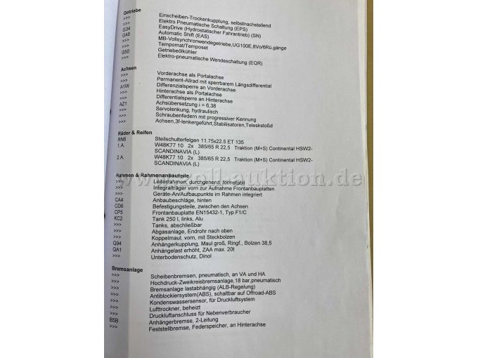 Unimog U 530, Fahrzeugbeschreibung Seite 2