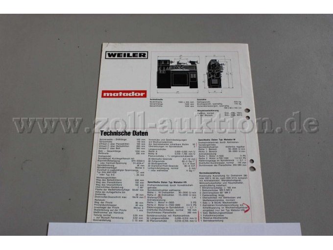 1 universele draaibank Weiler Matador VS – foto 3 – kavel bij Zoll-Auktion, Wittlich