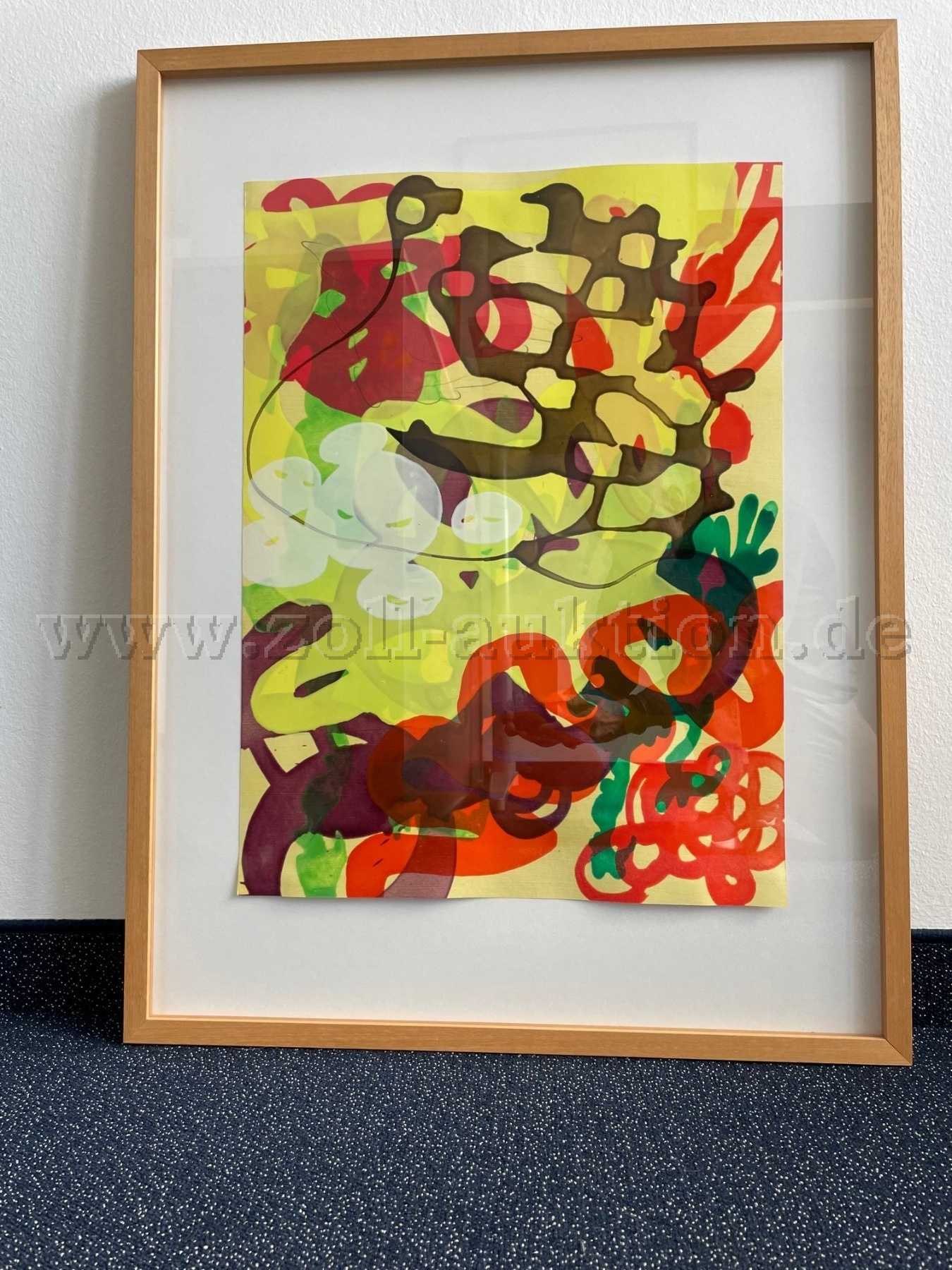 1 Uwe Eßer, ohne Titel; Acrylfarben und Lacke auf Papier
