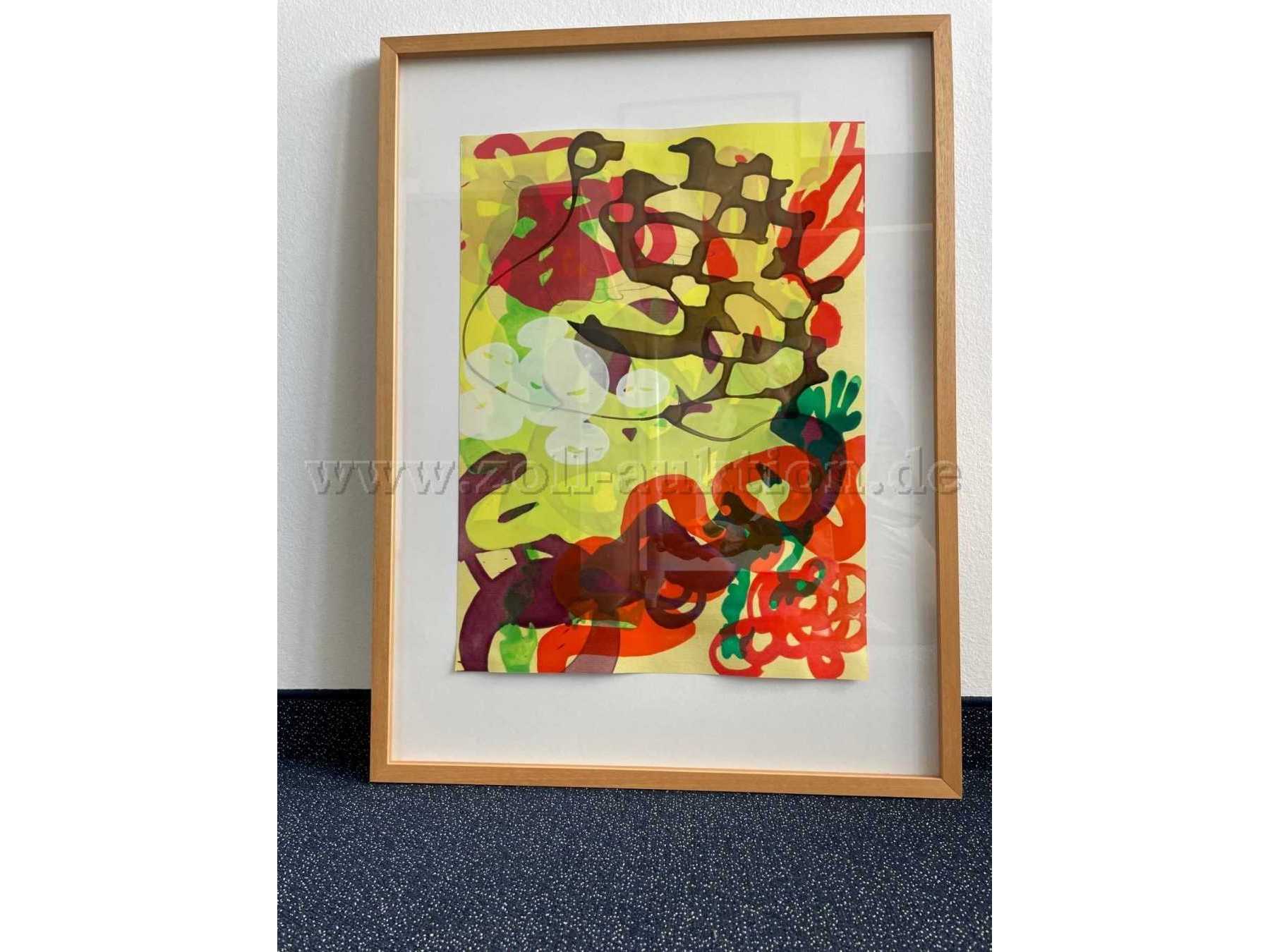 Eßer, ohne Titel, Acrylfareben und Lacke, Auf Papier, Vorderansicht
