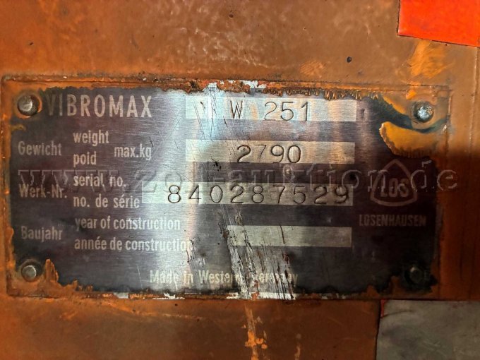 Typenschild VIBROMAX W 251