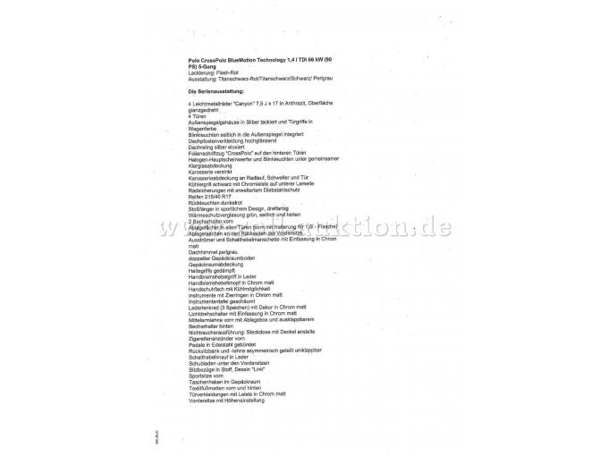 VW 6R CrossPolo, Fahrzeugbeschreibung Seite 1
