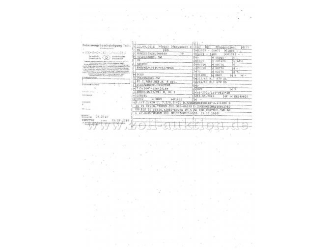VW 6R CrossPolo, Zulassungsbescheinigung Teil 1