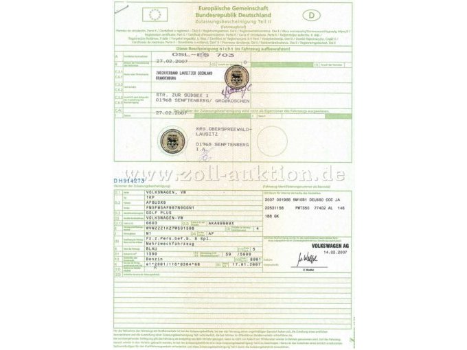 Fahrzeugbrief