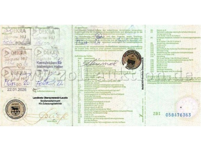 entwertete Fahrzeugpapiere_S1
