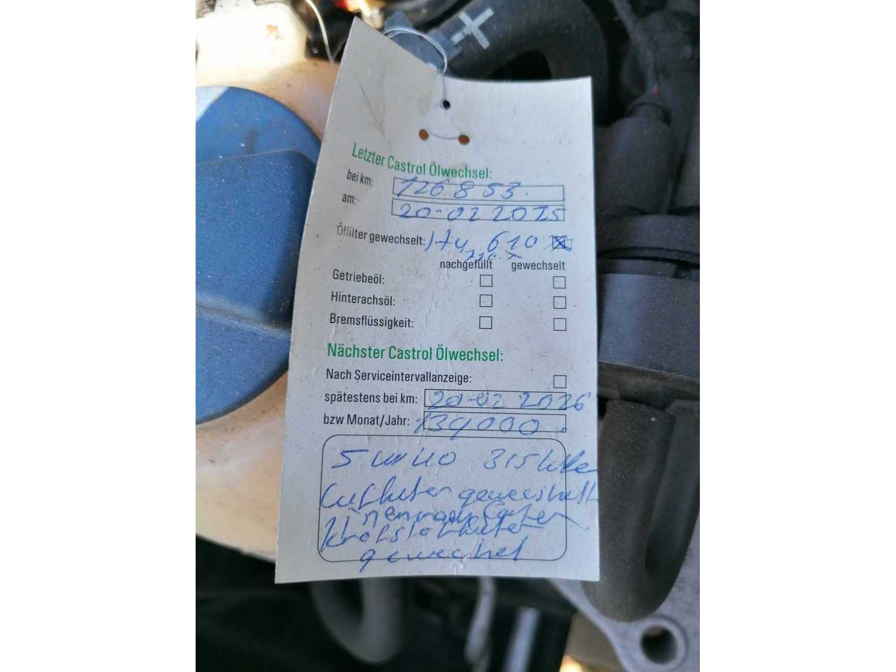 Servicezettel VW Polo