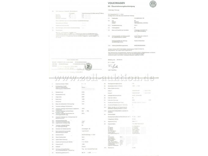 EG-Übereinstimmungsbescheinigung