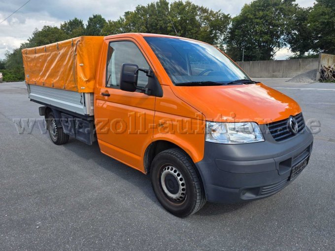 1 VW T5 Transporter, 75 kW, 2800 kg, laadbak met zeilafdekking, trekhaak – foto 3 – kavel bij Zoll-Auktion, Lippstadt