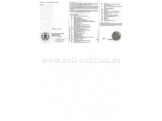 Zulassungsbescheinigung Teil I, 2. Seite