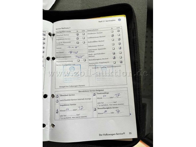 Service Heft letzter Eintrag