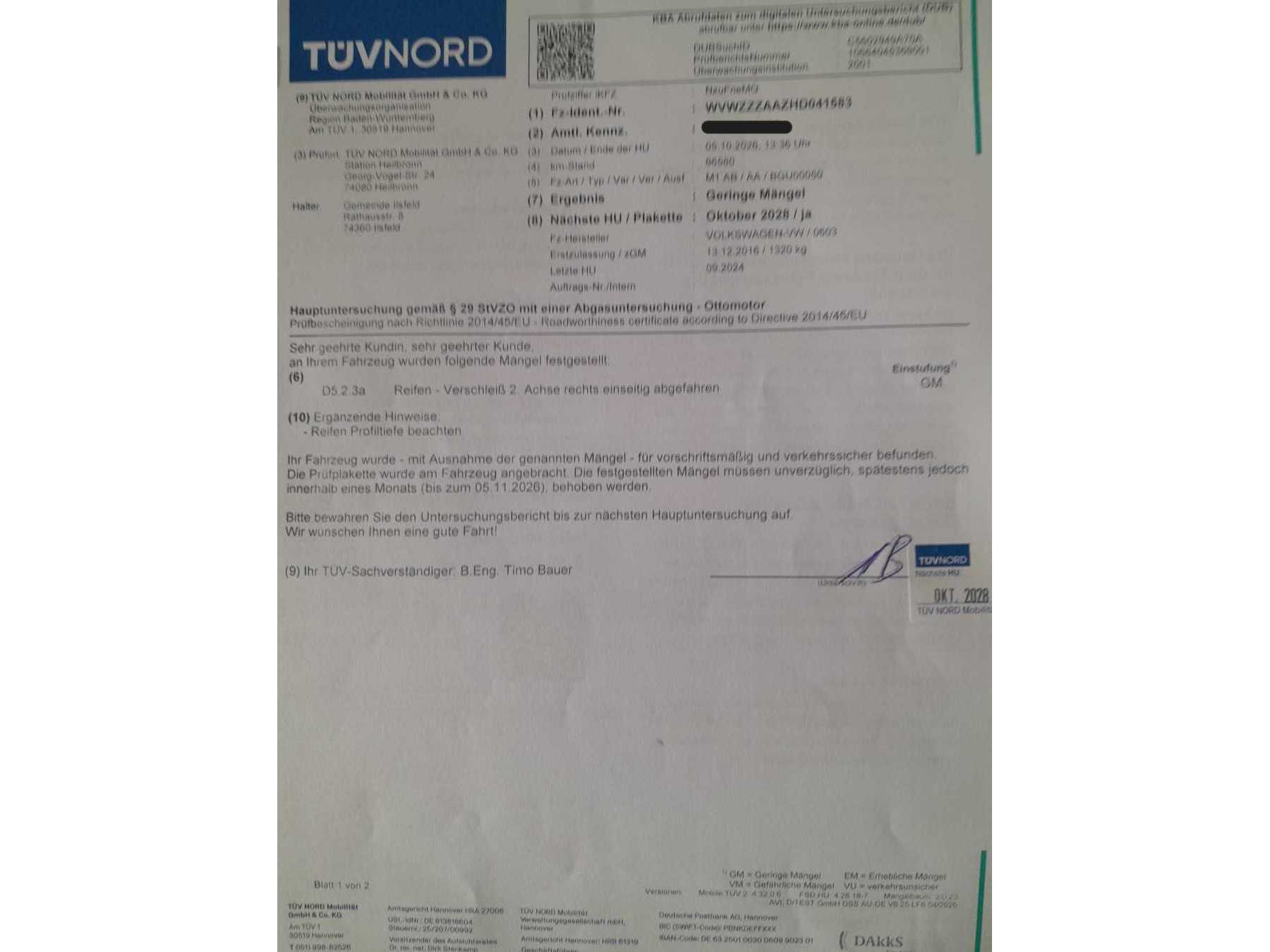 TÜV-Bericht