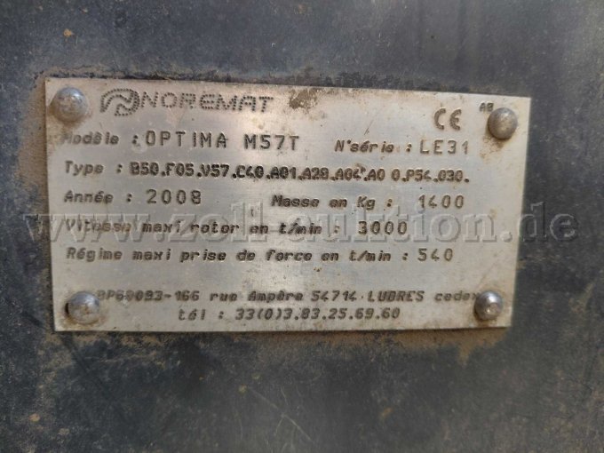 Typenschild Noremat Mähausleger