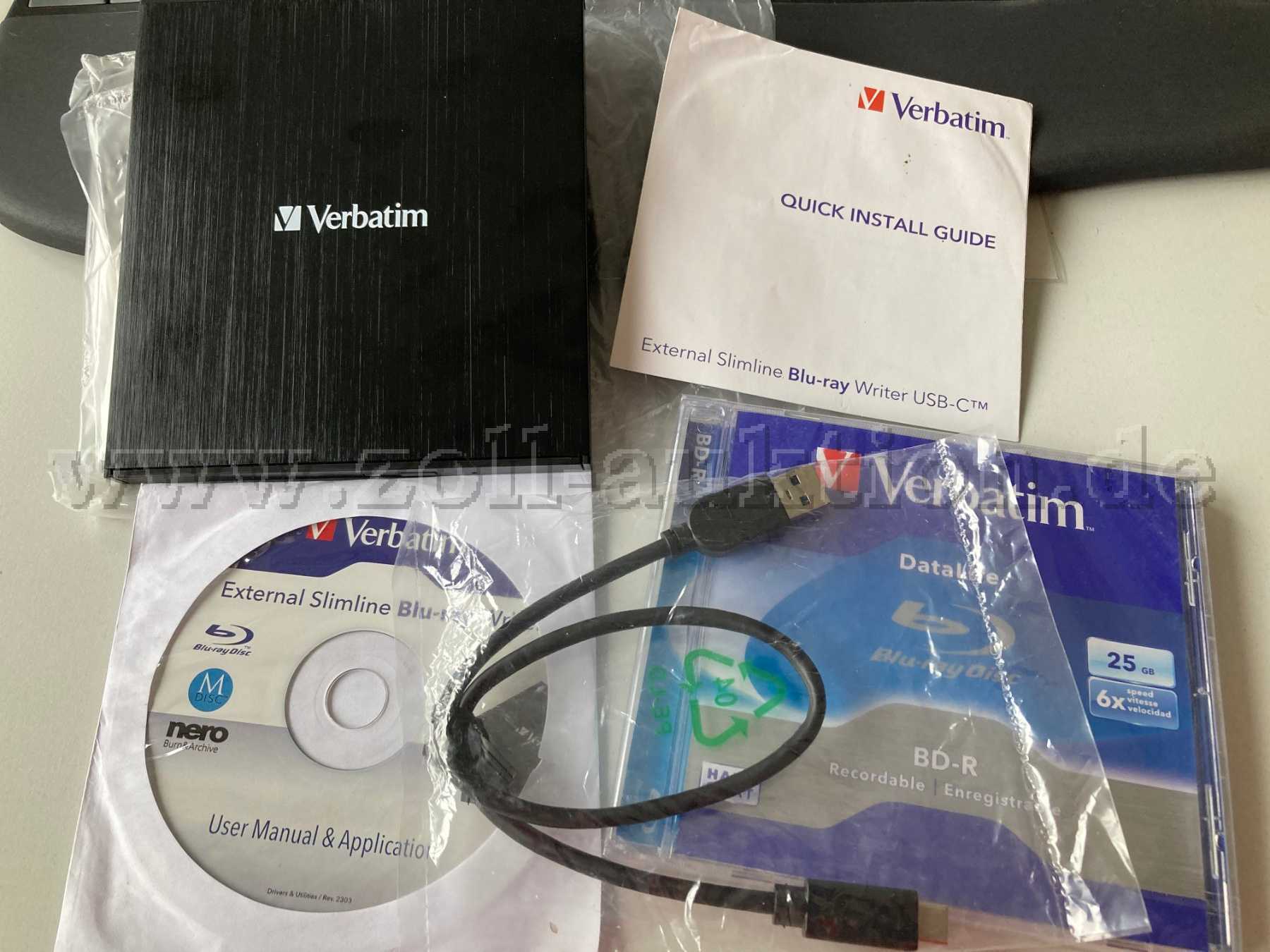 Verbatim Blu-ray Writer mit Zubehör