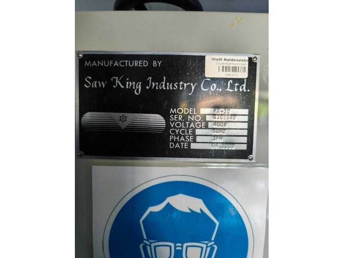 1 verticale lintzaag (metaalbandzaag) van Saw King Industry Co., model KB-30 – foto 5 – kavel bij Zoll-Auktion, Haldensleben