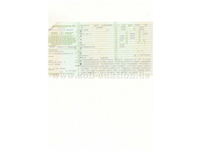 1 stuk DFZ 10 N (trekvoertuig) OBS – foto 10 – kavel bij Zoll-Auktion, Rosenheim