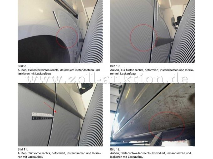 B 1098
Bild 9, Seitenteil hinten rechts
Bild 10, Tür hinten rechts
Bild 11, Tür vorne rechts
Bild 12, Seitenschweller rechts