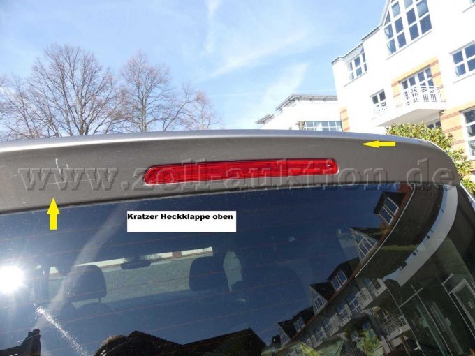 Beschädigung Heckklappe