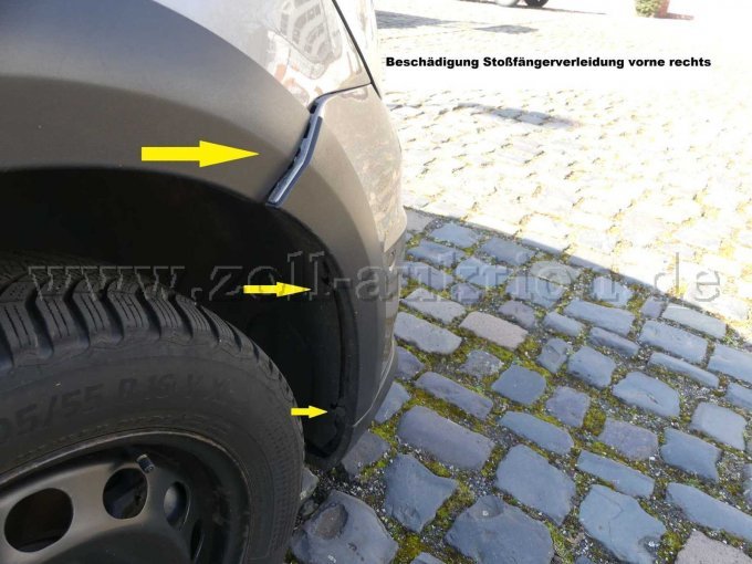 Beschädigung Stoßfängerverkleidung
