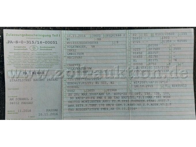 Zulassungsbescheinigung Teil I