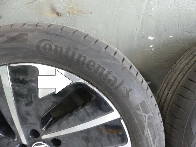 Beschädigung Sommerleichtmetallrad