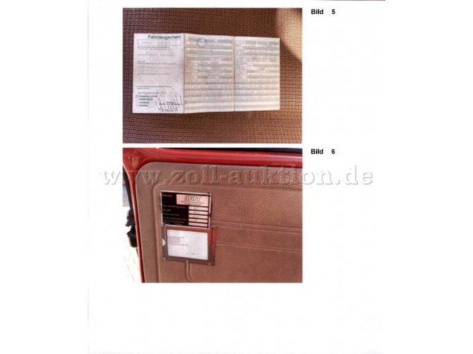 Fahrzeugschein und Typenschild