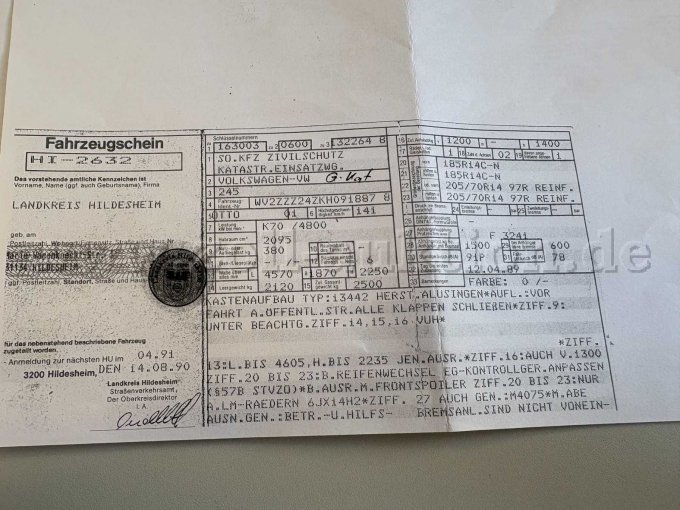 1 Volkswagen T3 245 Pritsche mit Aufbau (alter GW-Mess) – foto 13 – kavel bij Zoll-Auktion, Bad Salzdetfurth
